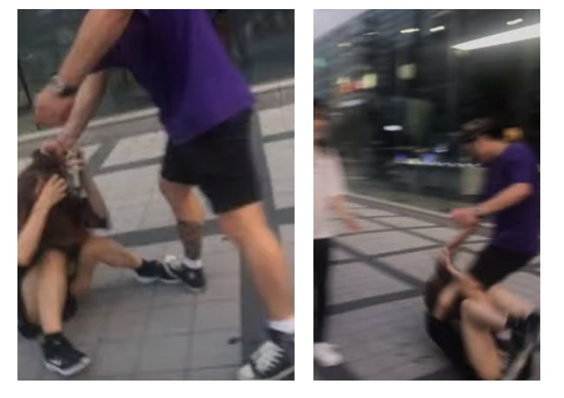 유튜브 등을 통해 확산되고 있는 '일본인 여성 폭행 정황' 동영상 갈무리