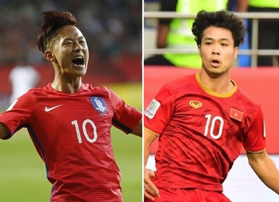 벨기에 프로축구팀 신트 트라위던에서 함께 뛰게 된 이승우(왼쪽)와 응우옌 콩 푸엉.