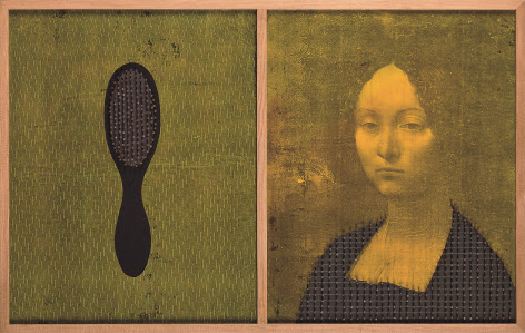 신경희, 화해할 수 없는 난제들 - 레오나르도 다 빈치 Irreconcilable Difficulties - Leonardo da Vinci, 1999, 혼합매체 Mixed media, 36.3X57.3cm [학고재갤러리 제공]