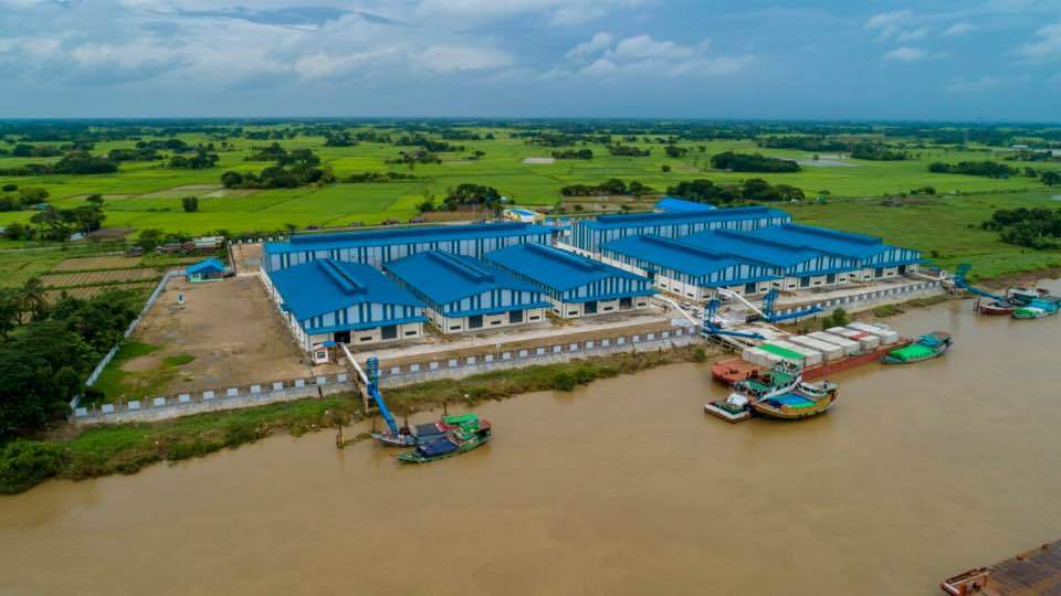 Posco International's rice processing complex in an area connecting the country’s main rice-producing Ayeyarwady region and Yangon Port (Posco International)