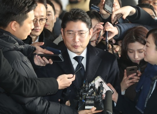 조현준 회장이 지난해 1월 검찰에 출석하고 있다. [연합]