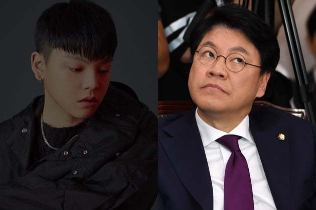 Liberty Party Korea Rep. Chang Je-won (right) and his son Chang Yong-jun (Indigo Music, Yonhap)