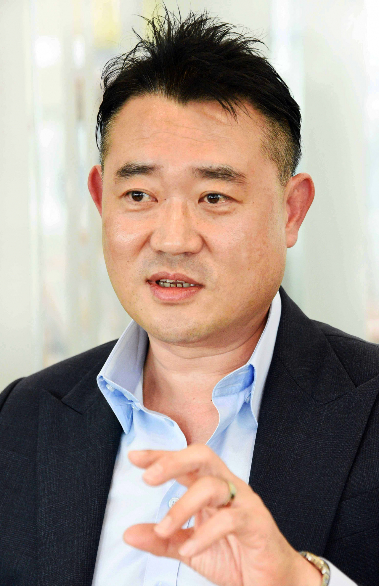김웅 홈플러스 상품부문장(전무)이 헤럴드경제와 인터뷰를 하고 있다. [사진제공=홈플러스]