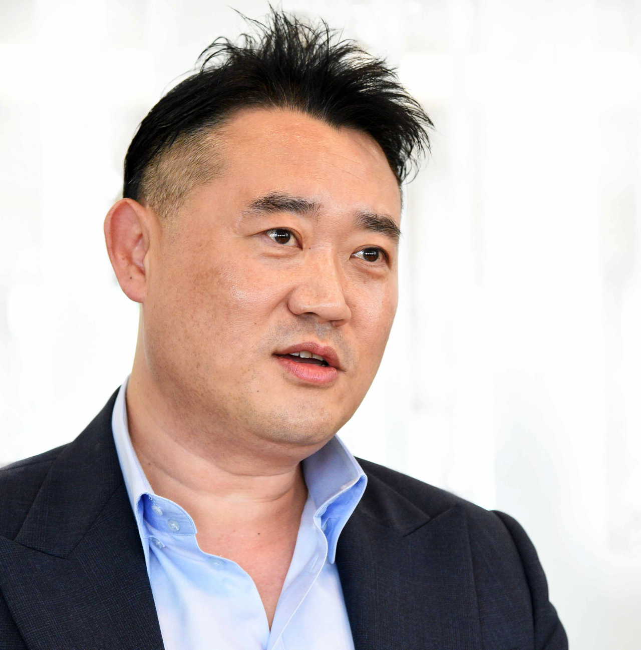 김웅 홈플러스 상품부문장(전무)이 헤럴드경제와 인터뷰를 하고 있다. [사진제공=홈플러스]