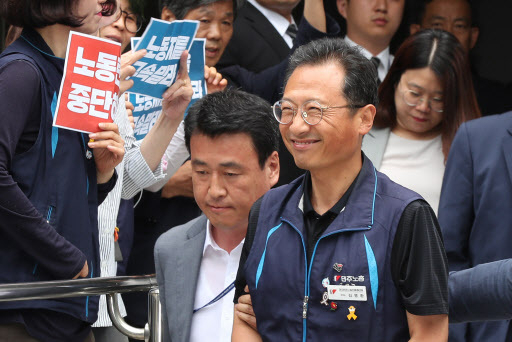 김명환 민주노총 위원장[연합]