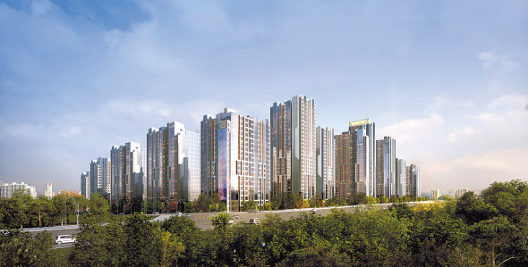 서울시 강남구 개포동 개포그랑자이 투시도. 개포주공4단지를 재건축 해 탄생할 예정이다. [GS건설 제공]