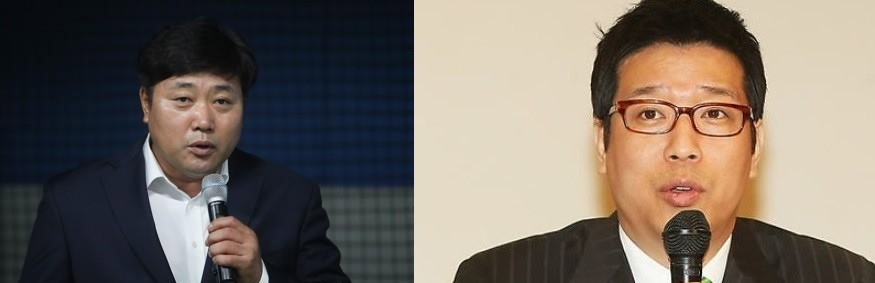 양준혁(왼쪽)과 강병규. 이들은 2012년 1월 트위터로 설전을 벌인 바 있다. [연합]