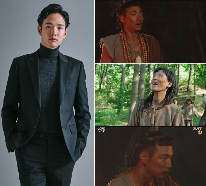 신예 배우 정동훈이 tvN 주말 드라마 ‘아스달 연대기’파트3에 대 선배들과 함께 연기한 소감을 밝혀 화제다. [엘줄라이엔터테인먼트·tvN ‘아스달 연대기’캡처]