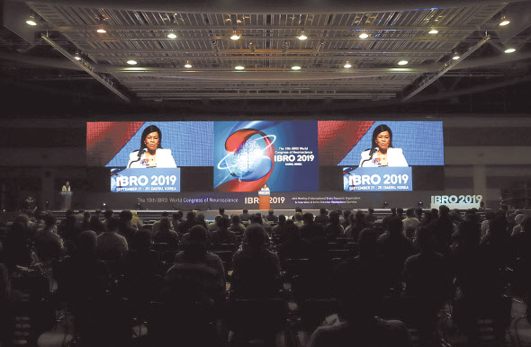 ‘뇌과학 올림픽’으로 불리는 제10차 세계 뇌신경과학총회(IBRO 2019)가 지난 21일 대구 엑스코에서 개막했다. [한국뇌연구원 제공]