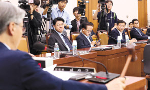 25일 오후 국회에서 여상규 위원장 주재로 법사위 전체회의가 열리고 있다. [연합]