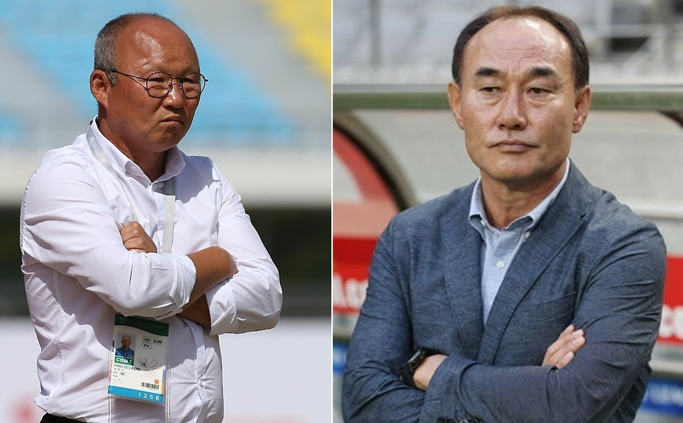 박항서 감독(왼쪽)과 김학범 감독 [연합]