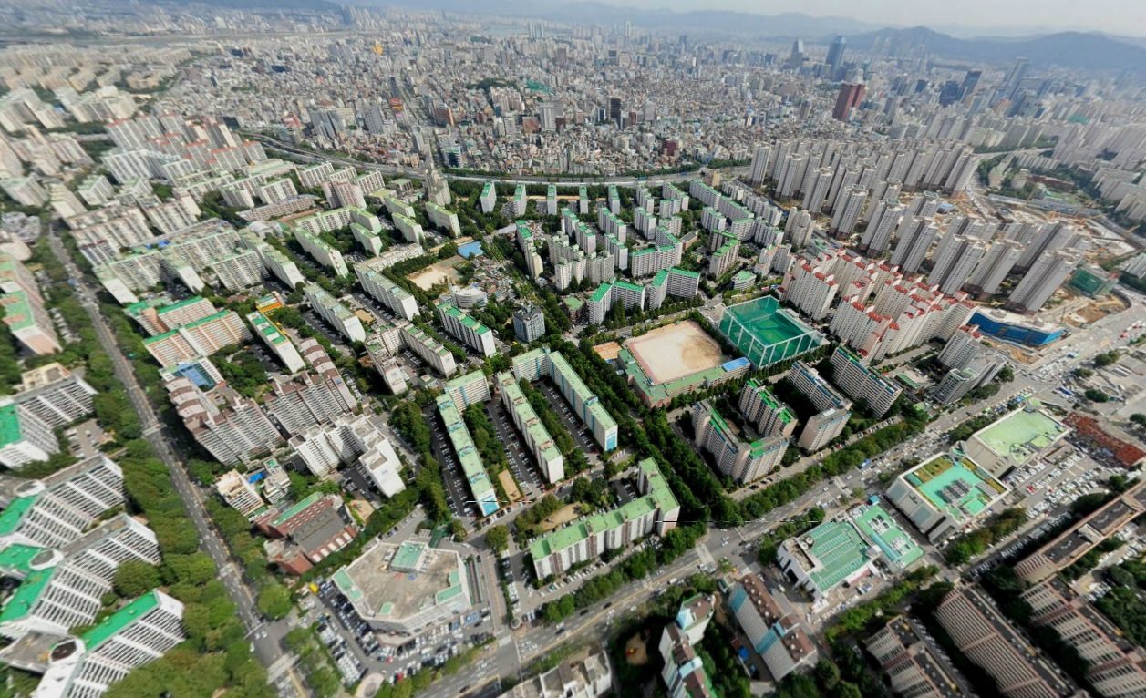 [사진=서울 강남의 아파트 밀집지역. 출처는 네이버 항공뷰]