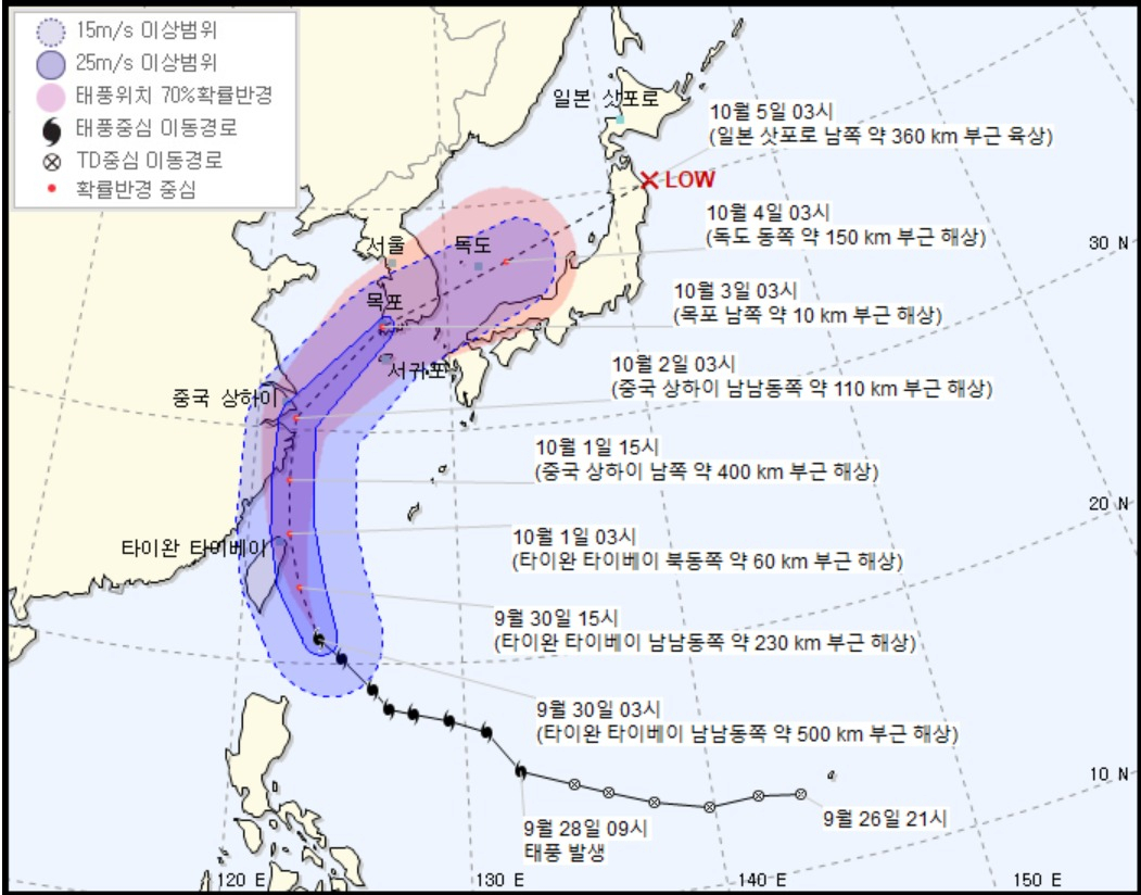 태풍 ‘미탁’ 10월 3일 한반도 상륙… “타파급 될 것”