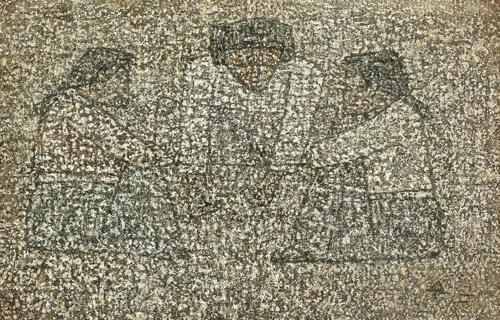 박수근, 공기놀이하는 아이들. 1960년대 초반 추정[사진=서울옥션]