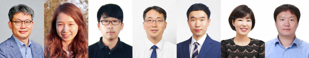 삼성미래기술육성사업의 2019년 하반기 연구지원 과제에 선정된 교수들. 사진 왼쪽부터 KAIST 이흥규 교수, 고려대 공수현 교수, 재료연구소 정경운 박사,UNIST 이준희 교수, KIST 김동훈 박사, 한양대 정은주 교수, 서울대 정교민 교수)
