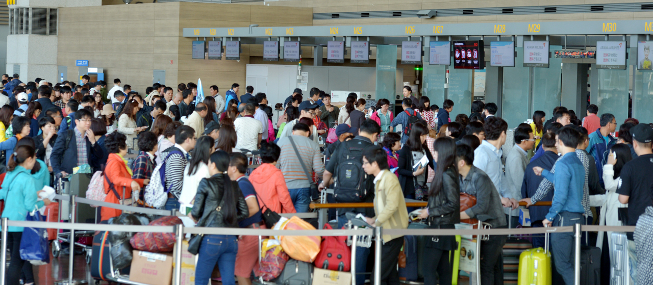 인천국제공항 출국장 표정 [헤럴드DB]