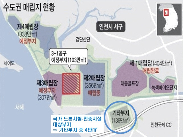 수도권매립지 드론인증센터 대상 부지