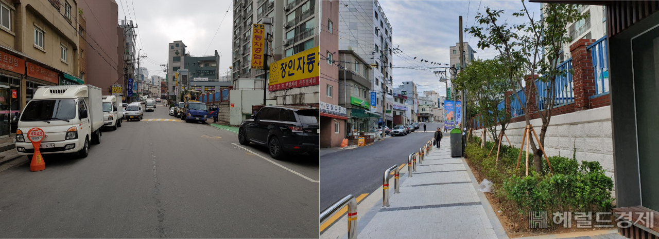 독산동 도시경관개선사업 전과 후. [금천구]