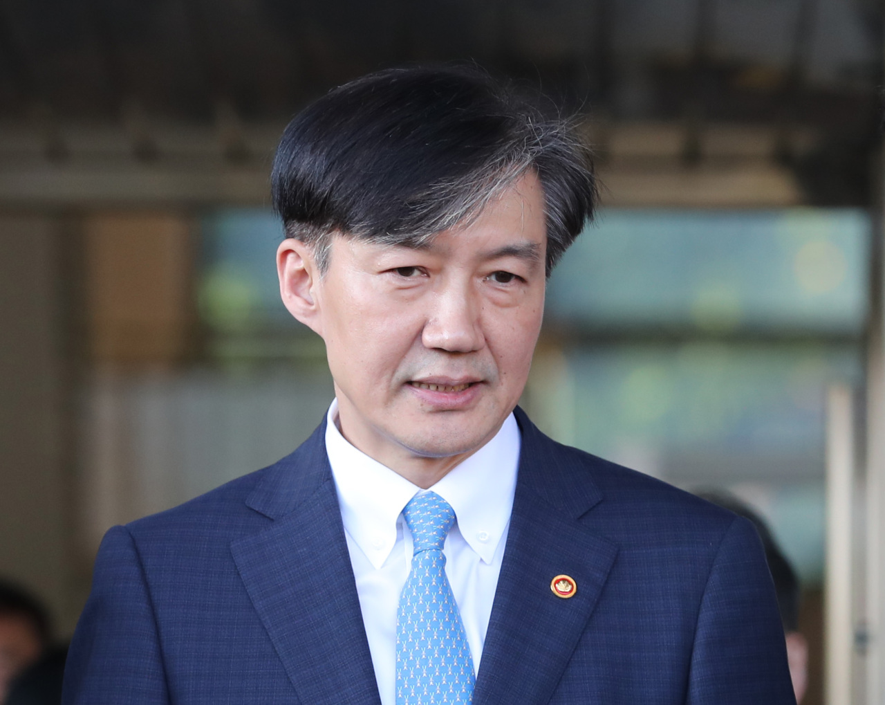 Cho Kuk photographed on Monday at the government complex building in Gwacheon. (Yonhap)