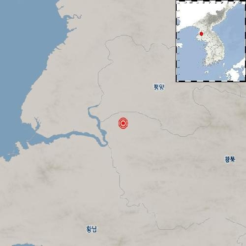 황해북도 지진 진앙지 [기상청 제공]