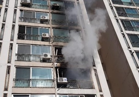 율량동 화재 현장 [독자 제공]