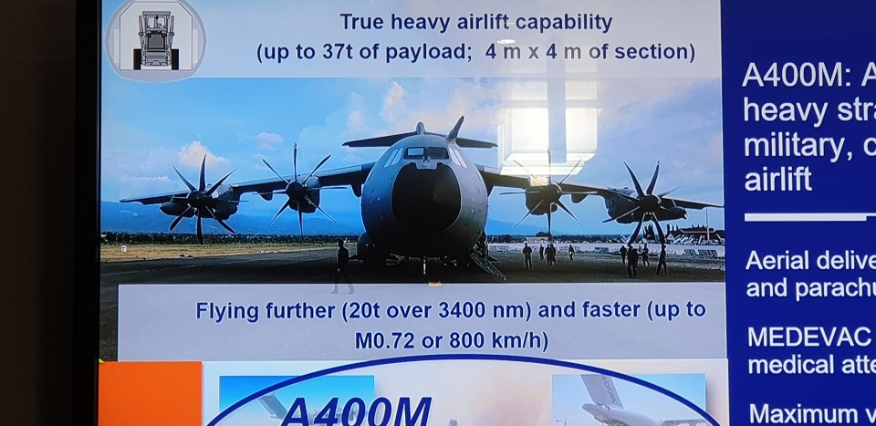 에어버스의 A-400M 발표 자료.[사진=김수한 기자/soohan@]