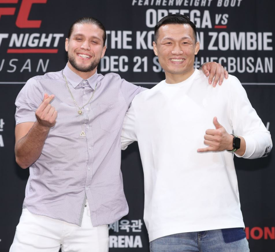UFN 부산대회에 나서는 정찬성(오른쪽)과 상대 오르테가 [UFC 제공]