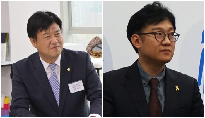 왼쪽부터 김 용 경기도 대변인· 김남준 언론비서관
