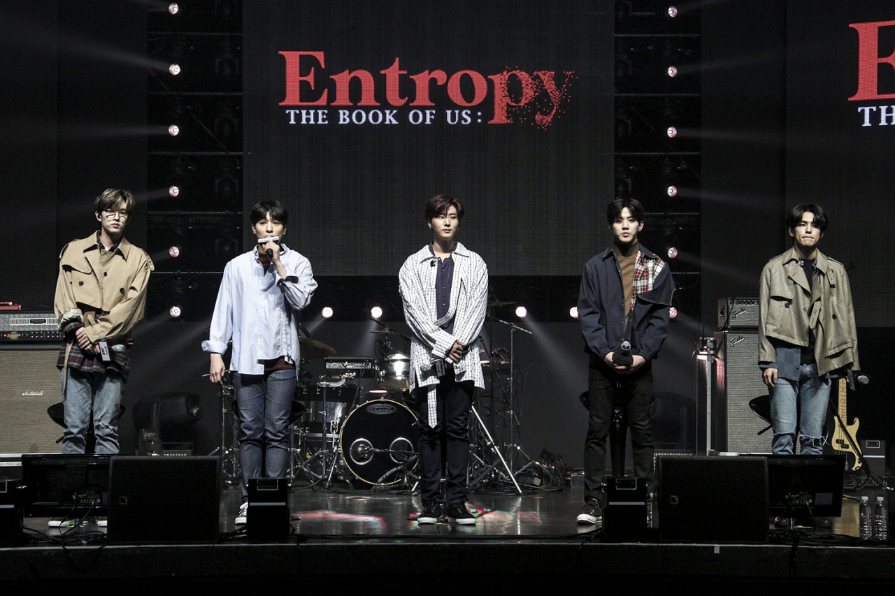 DAY6 promotional photo for The Book of Us Entropy album by JYP Entertainment