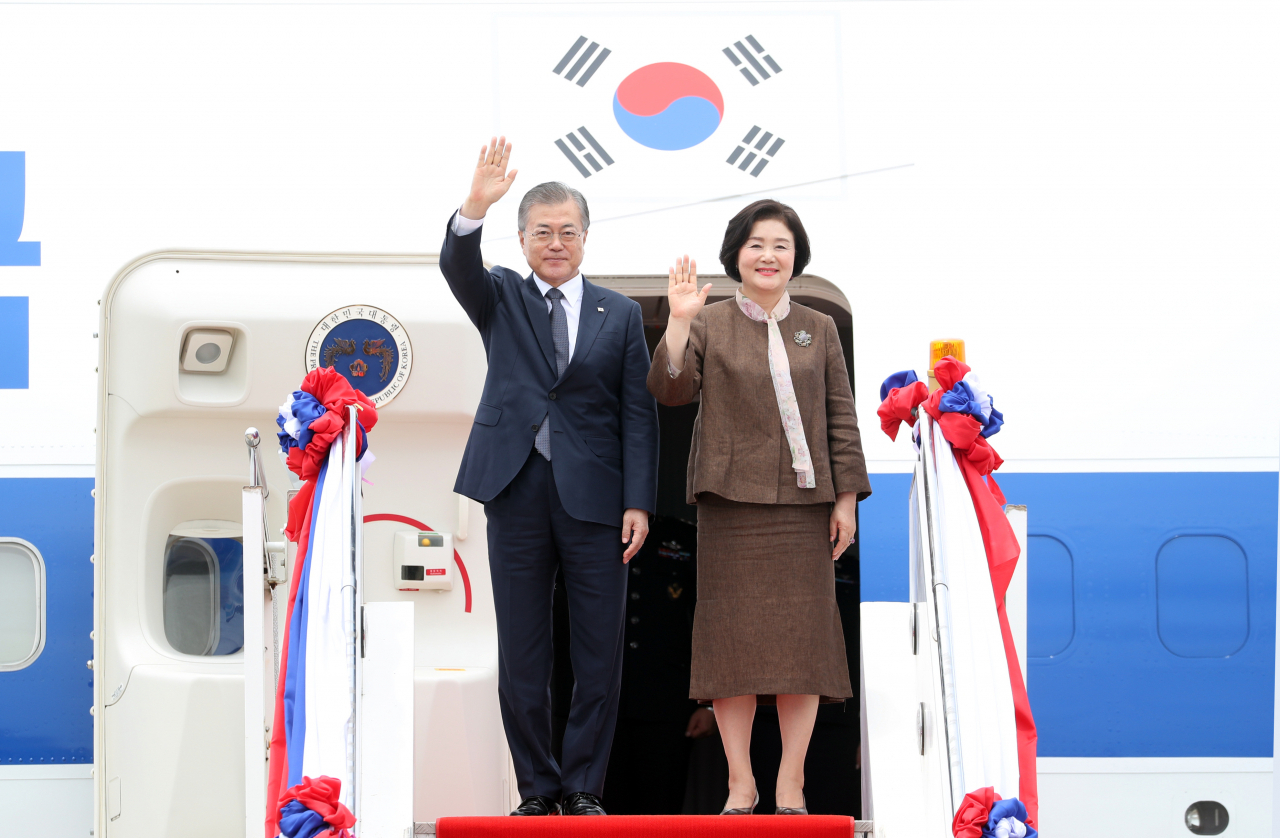 문재인 대통령과 김정숙 여사. [연합]