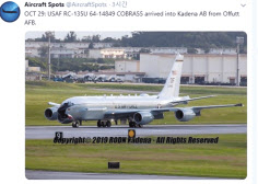 RC-135U 정찰기. [에어크래프트스폿 트위터 캡처]