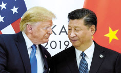 지난 6월 일본 오사카에서 열린 G20 정상회의 당시 만난 트럼프 미국 대통령과 시진핑 중국 국가주석. [로이터]