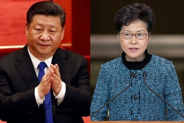 시진핑 주석과 캐리 람 홍콩 행정장관.