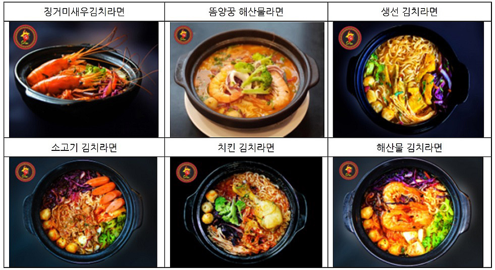 한국 매운 라면맛을 기반으로 다양하게 개발된 베트남식 라면들