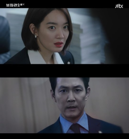 지난 11일 방송된 JTBC 월화드라마 ‘보좌관 2-세상을 움직이는 사람들’ 첫 회 장면들. [JTBC 방송 화면 캡처]