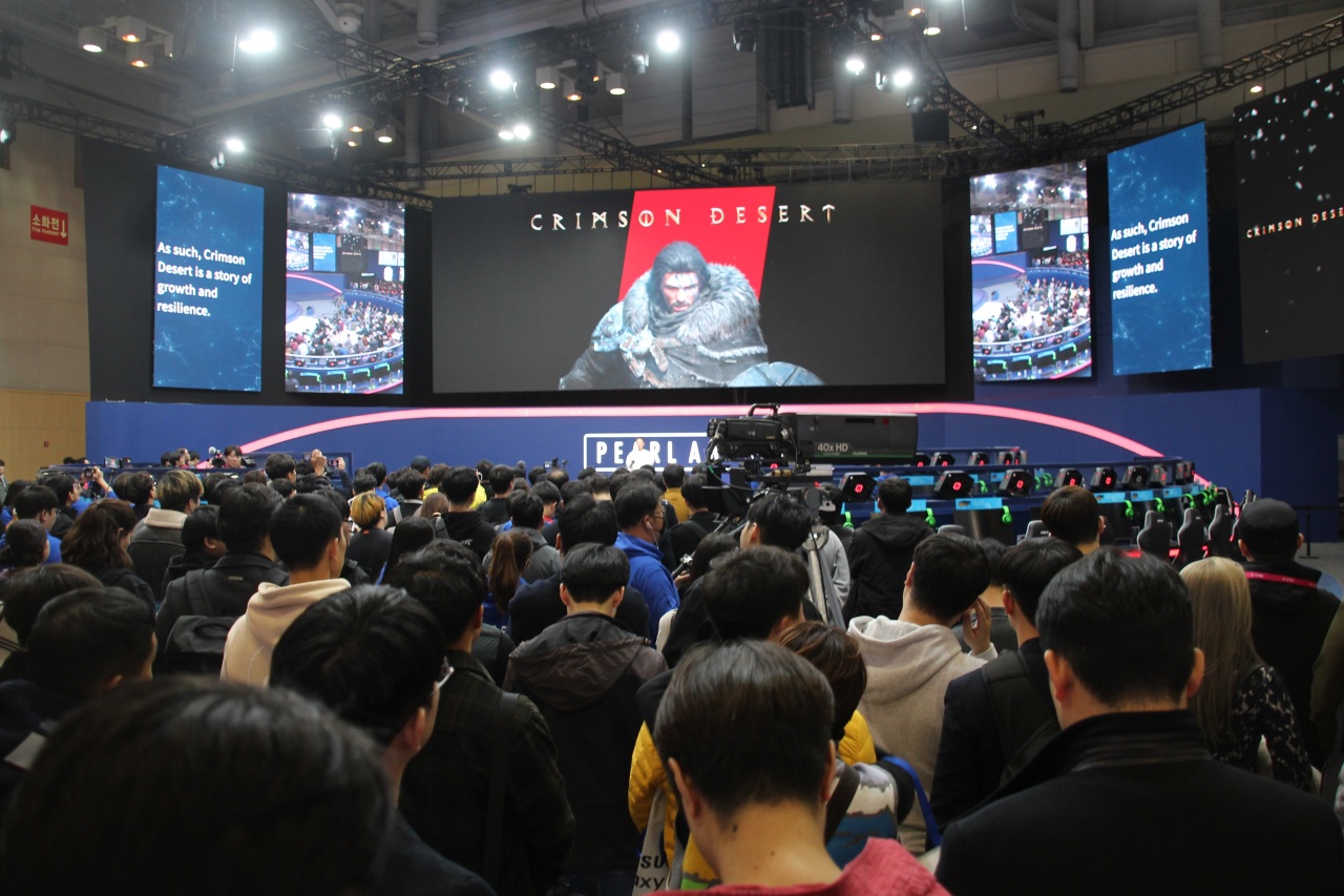 Pearl Abyss introduces upcoming game Crimson Desert at G-Star 2019 (Lim Jeong-yeo/The Korea Herald)