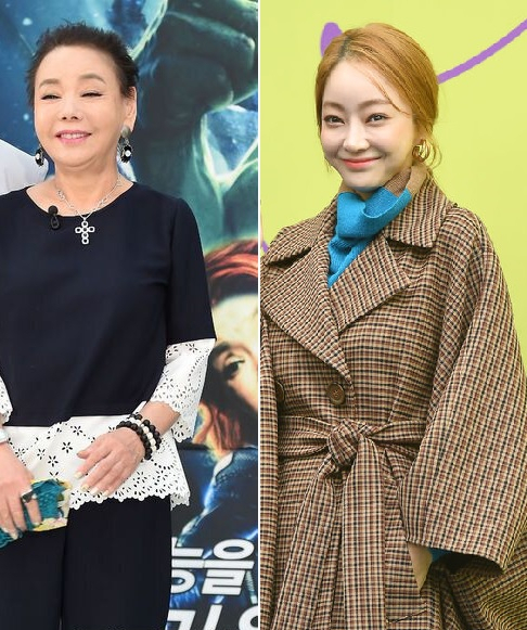 배우 김수미(왼쪽)와 예비 며느리가 될 서효림. [OSEN]