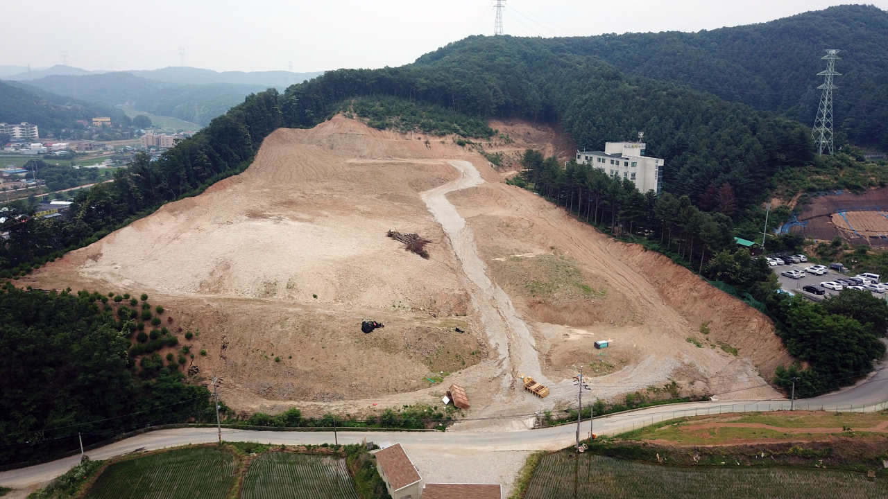 용인시 마평동 45번 국도변 장기 공사 중단 지역 [용인시 제공]