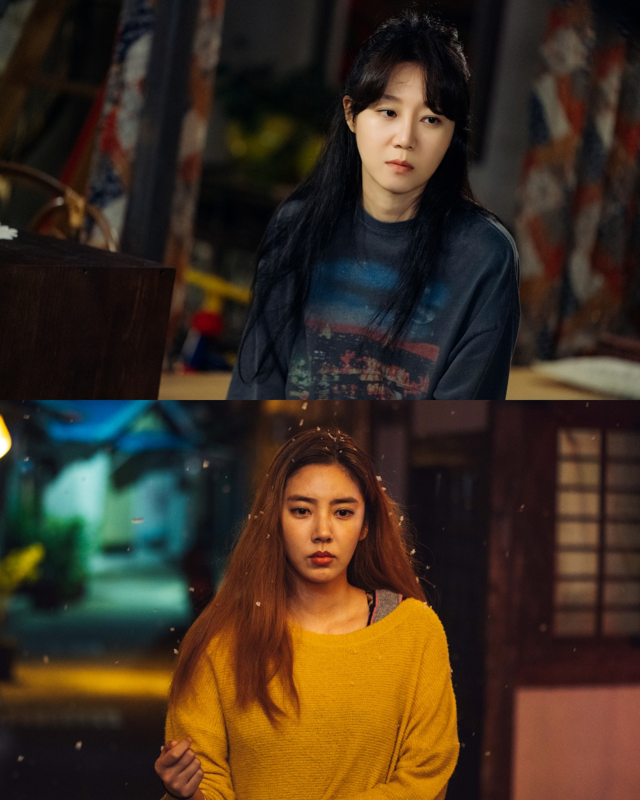 KBS2 수목드라마 ‘동백꽃 필 무렵’에서 각각 동백·향미 역을 맡은 배우 공효진·손담비(아래). [KBS 홈페이지 캡처]