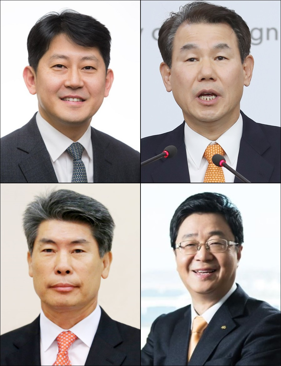 기업은행장 차기 은행장 후보로 외부 인사들의 하마평이 무성하다. 왼쪽 위부터 시계 반대 방향으로 유광열 금융감독원 수석부원장, 윤종원 전 청와대 경제수석, 전병조 KB증권 사장, 정은보 한미방위비분담금 협상 대표.