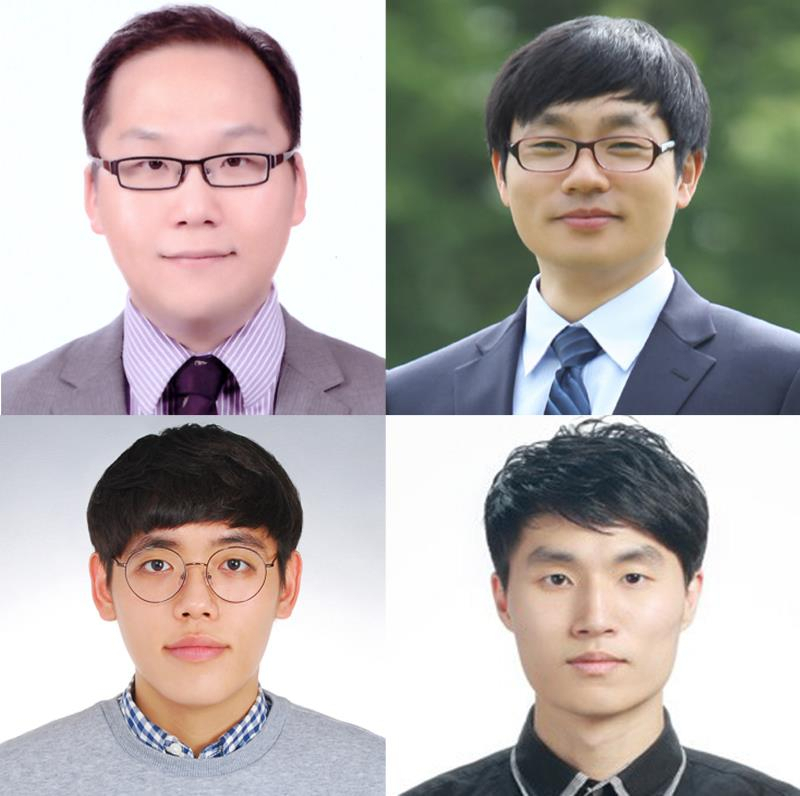 ‘효율적인 마찰전기 에너지 하베스팅을 위한 합리적인 고분자 재료의 분자구조 설계’를 발표한 인하대 고분자공학과 위정재 교수, 물리학과 이민백 교수, 고분자공학과 이종혁 학생, 물리학과 최문강 졸업생(사진 왼쪽부터)