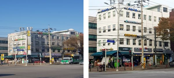 서초대로 옥외광고물 정비 전후 모습. [서초구 제공]