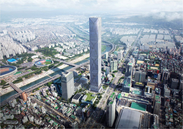 오는 2026년 서울 강남구 삼성동에 들어설 예정인 글로벌비즈니스센터(GBC) 조감도. [자료=현대차그룹]