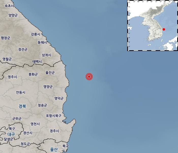 지진 발생위치.[기상청 제공]