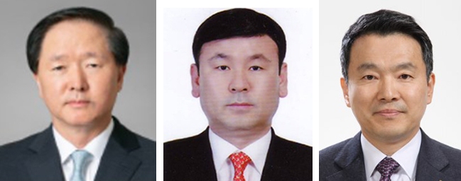 왼쪽부터 우기홍 대한항공 대표이사 사장, 노삼석 한진 대표 ,유종석 한국공항 대표. [한진그룹 제공]