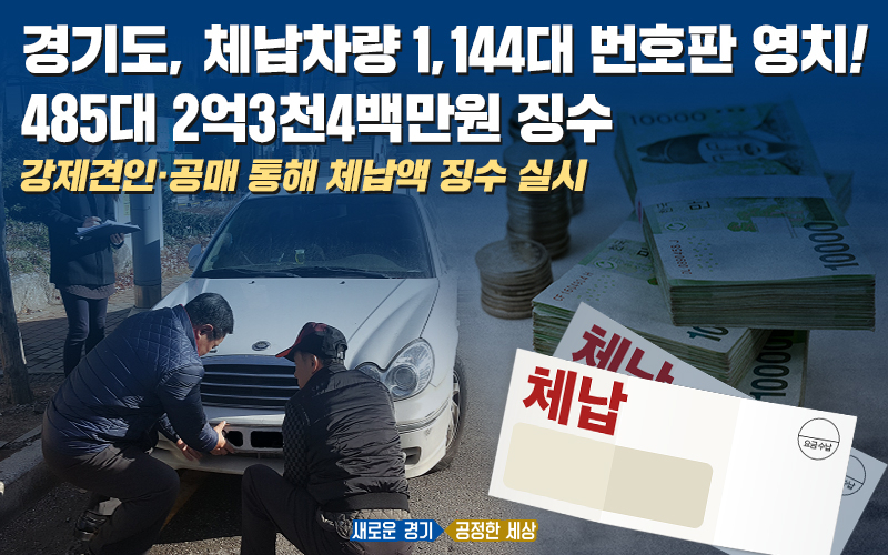 경기도는 상습 체납차량 일제 단속 날을 통해 번호판 영치했다. [경기도 제공]