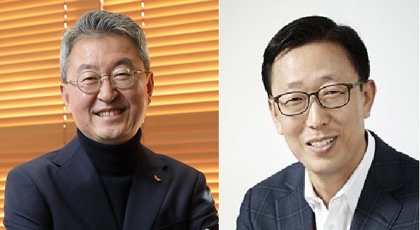 SK하이닉스의 2020년 임원 인사에서 사장으로 승진한 진교원(좌) 신임 사장과 진정훈 신임 사장.[SK하이닉스 제공]