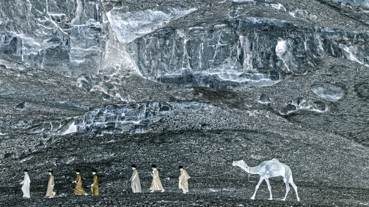 A scene from the last installment of Wael Shawky’s “Al Araba Al Madfuna,” currently being shown at Barakat Contemporary in Samcheong-dong, Seoul (Barakat Contemporary)