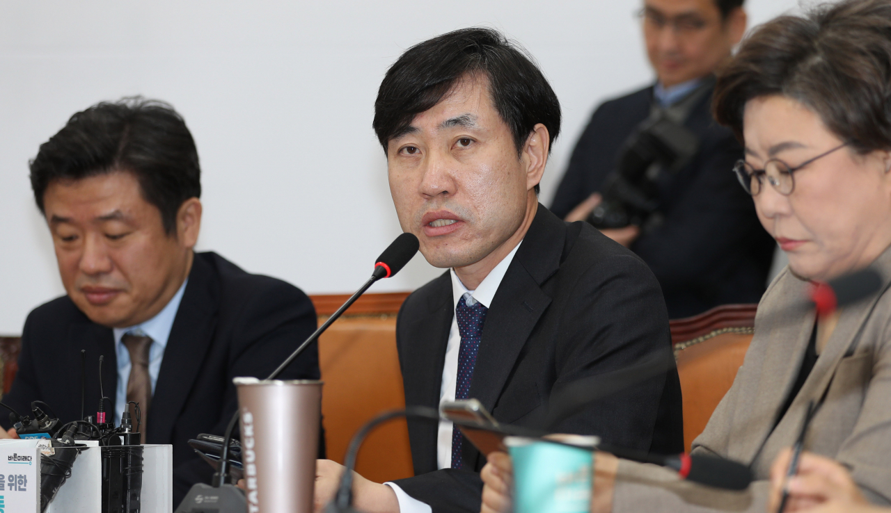 변혁 하태경 의원이 서울 여의도 국회에서 열린 변혁 비상행동 회의에서 발언하고 있다. [연합뉴스]