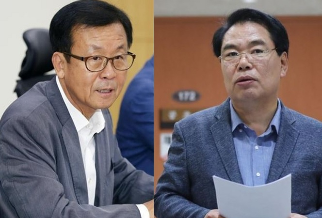 더불어민주당 5선 중진 원혜영(왼쪽) 의원과 3선 백재현 의원이 11일 내년 총선 불출마를 공식 선언한다. [연합]